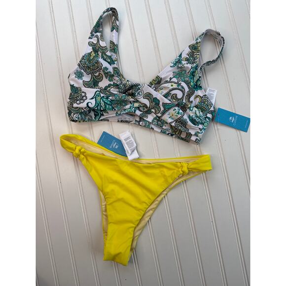 NWT Cupshe High Cut Cheeky Two Piece Bikini Swimsuit Tropical Paisley BUNDLE M - Picture 5 of 8